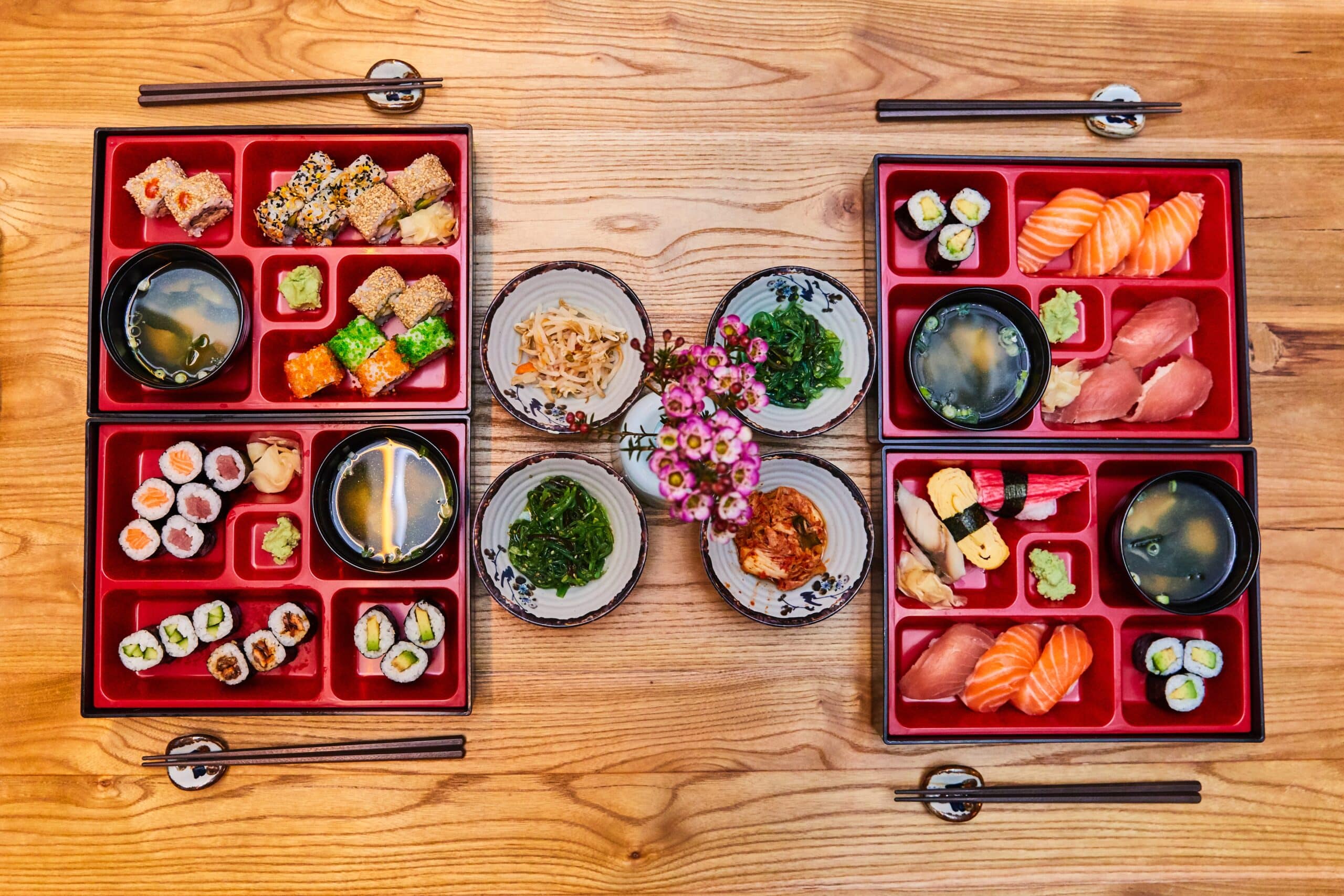 sashimi and nigiri sushi