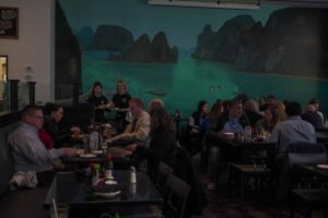 People enjoying BFF asain Grill and sports bar in arlington tx