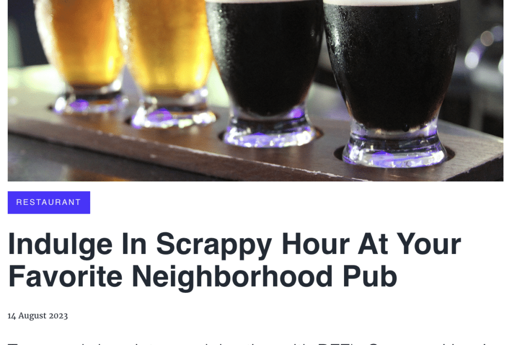 Press release: Indulge In Scrappy Hour At Your Favorite Neighborhood Pub
