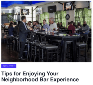 press release: Tips for Enjoying Your Neighborhood Bar Experience